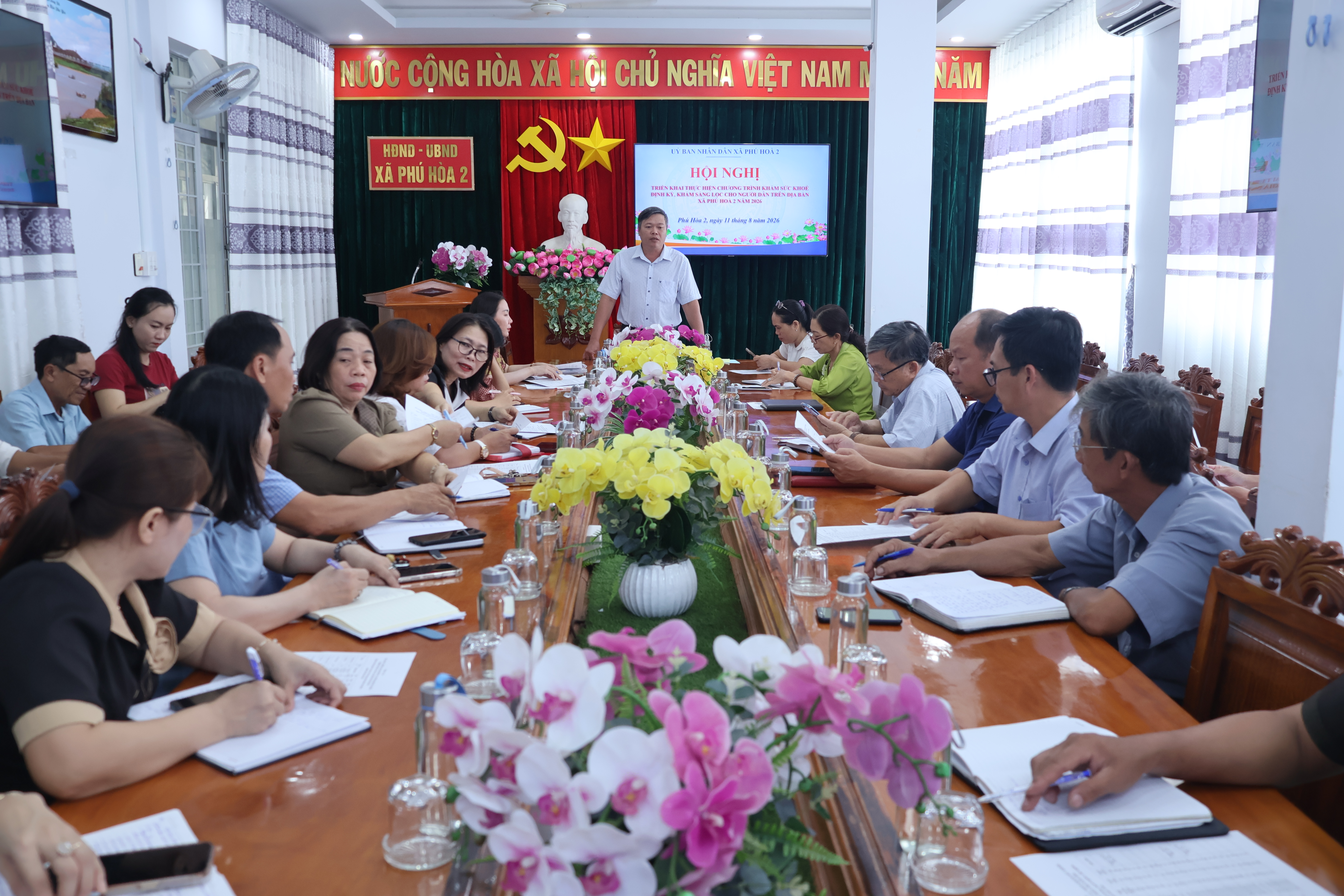 Phú Hòa 2 triển khai thực hiện Chương trình khám sức khỏe định kỳ, khám sàng lọc cho người dân trên địa bàn xã năm 2026