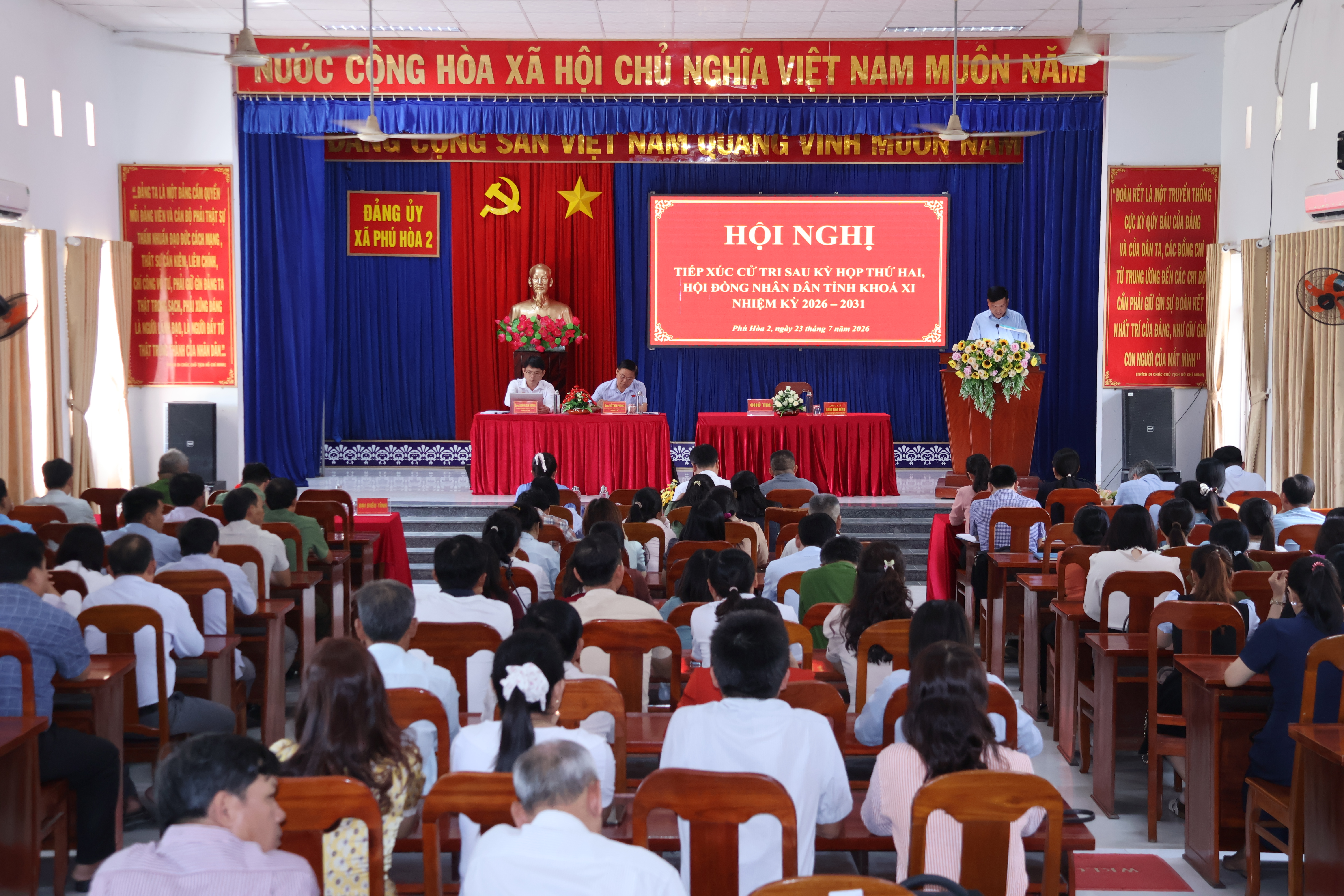 Đại biểu Hội đồng nhân dân tỉnh tiếp xúc cử tri xã Phú Hòa 2 sau kỳ họp thứ Hai, HĐND tỉnh khóa XI, nhiệm kỳ 2026-2031